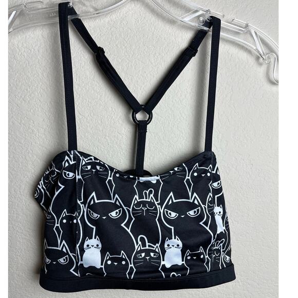 NewBreed Girl | Women's XXL Razor Back Sports Bra Cat Lady Black - Picture 3 of 8